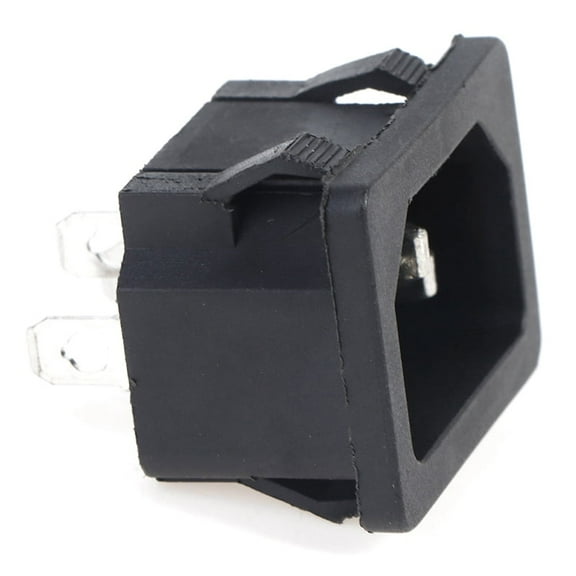 C8-8 Panel Mount Plug Adapter AC 250V 6A 2 Pins 3mm Buckle IEC Inlet ...