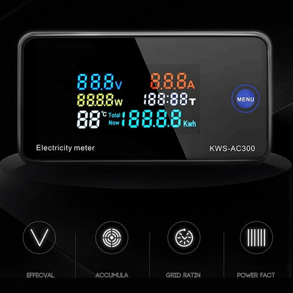 AC Voltage Meter KWh Meter Full-view LCD Display For Electrical Testing