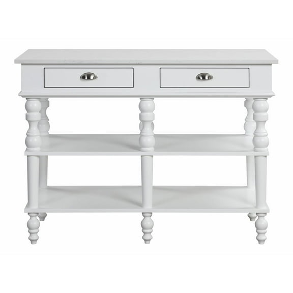 AC00186 - Kitchen Island, Marble Top & White Finish - Rorratt