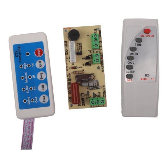 AC110-220V 300W Air Conditioner Fan Circuit Control Board With Remote, PCB Mainboard For Cooling Fan Repair, Natural Wind Mode, 7H Timer, Easy Install