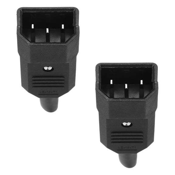 AC110-250V 10A Male IEC320 C14 Power Socket Adapter Connector 3 Terminal Panel Mount 2 Pcs