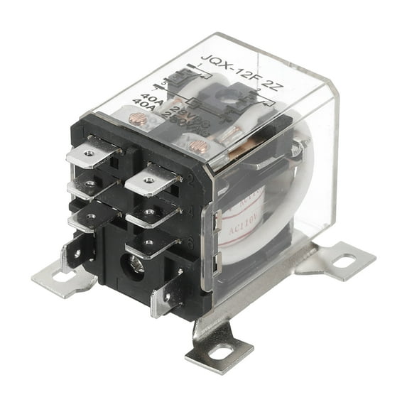 AC110V 40A Electromagnetic Relay, High Power Relay DPDT 2NO 2NC 8 Terminals Din Rail Mounting