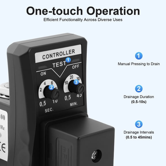 AC110V Black Gold Auto Automatic Timed Electronic Drain Valve for Air Compressor Water Tank 1/2''