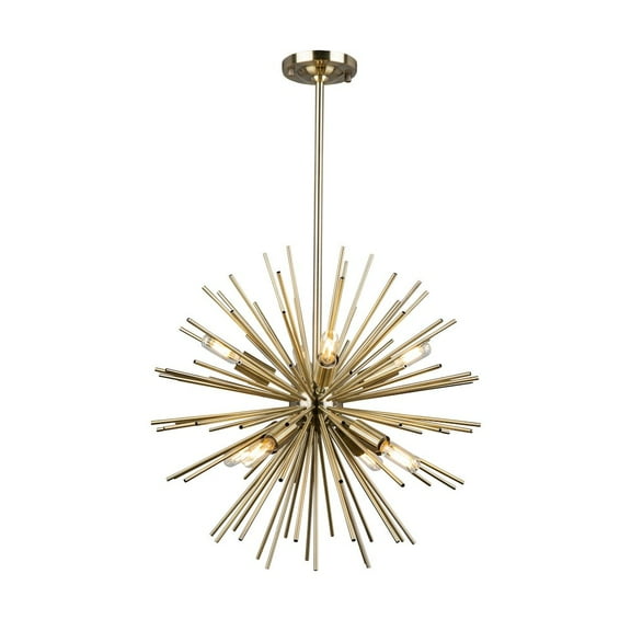 Artcraft Lighting Sunburst 8 Light Chandelier (Satin Brass)