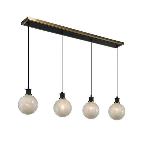 Artcraft Lighting Gem Collection 4Light Island/Pool Table Black and Brushed Brass