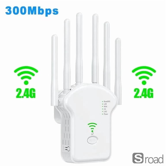 AC1200 WiFi Extender With Ethernet Port, Dual Band 1200Mbps Wireless Signal Booster & Repeater, 4 High-Gain Antennas For Whole Home Coverage, WPS Setup, Supports Router/AP Mode​,2.4G 300M-US Plug-B
