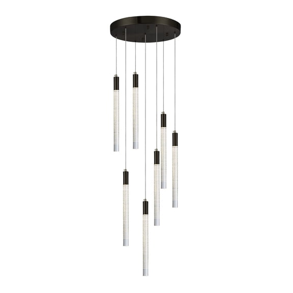 AC12147BK Artcraft Lighting Celine - 35W 7 LED Chandelier-16.75 Inch Tall and 15.75 Inch Wide