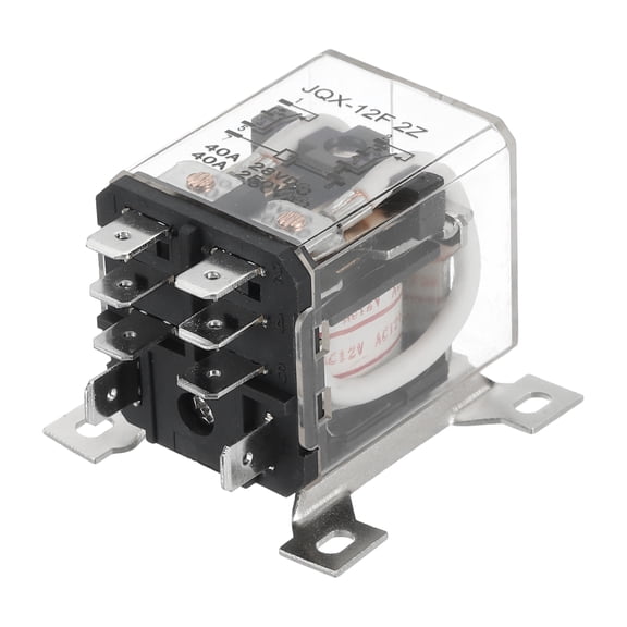 AC12V 40A Electromagnetic Relay, High Power Relay DPDT 2NO 2NC 8 Terminals Din Rail Mounting