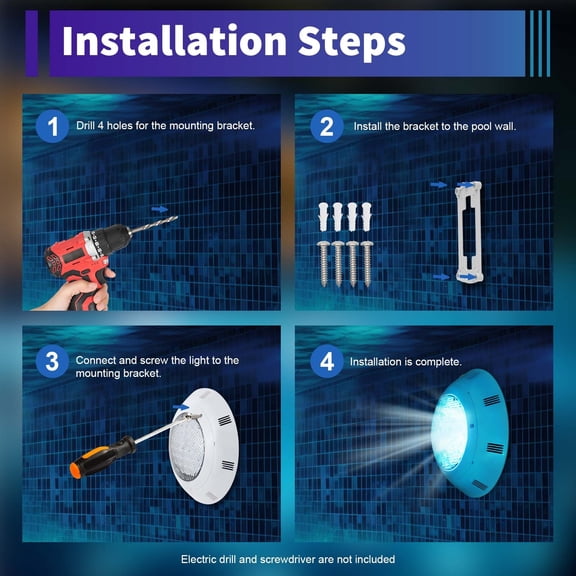 AC12V 45W RGB Swimming LED Pool Lights underwater light IP68 Waterproof Lamp Spa White for Aquariums