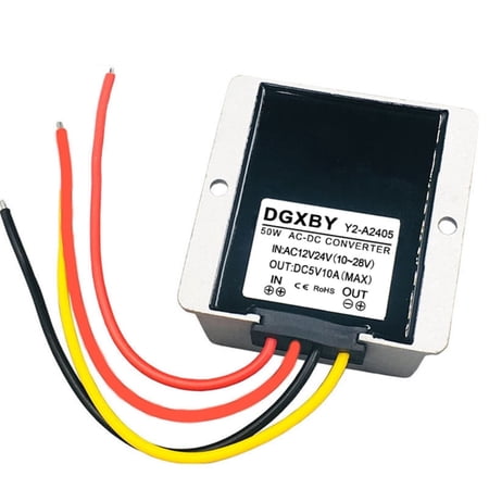 AC12V24V TO DC5V 10A Power Converter 10-28V TO 5V AC to DC Module Monitoring and use