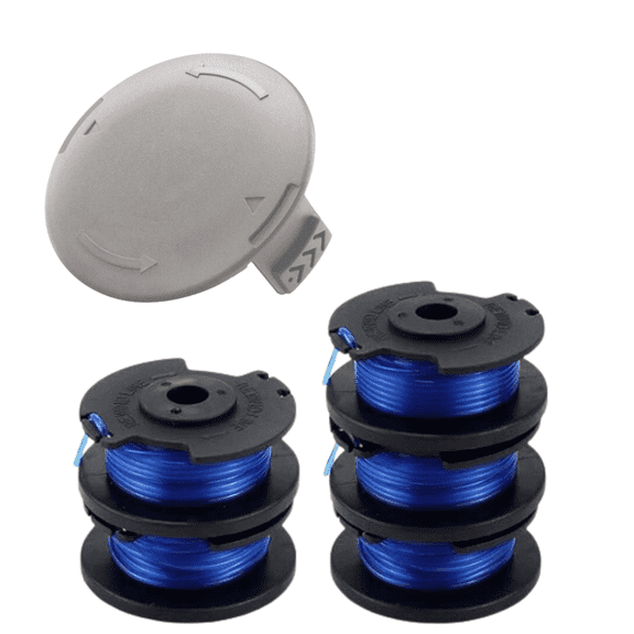 Replacement for Ryobi Trimmer String  Ryobi One+,0.065 Inch Diameter String Trimmer Refill and AC14HCA Cover Cap Compatible with Ryobi 18v,24v,and 40v Cordless Trimmers (5 Spools 1 Cap)