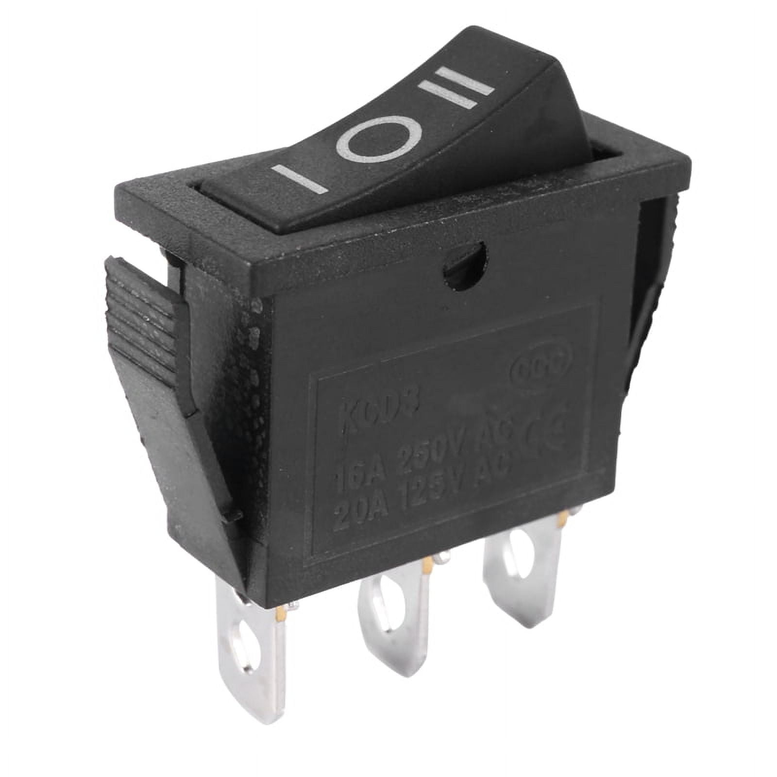 AC15A/250V 20A/125V 3 Pin SPDT ON-OFF-ON 3 Position Snap Rocker Switch ...