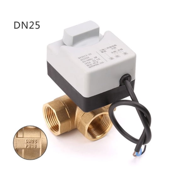 AC220V 3-way Electric Motorized Ball Valve Three-wire Two Control For Air Conditioning ,Durable Materia