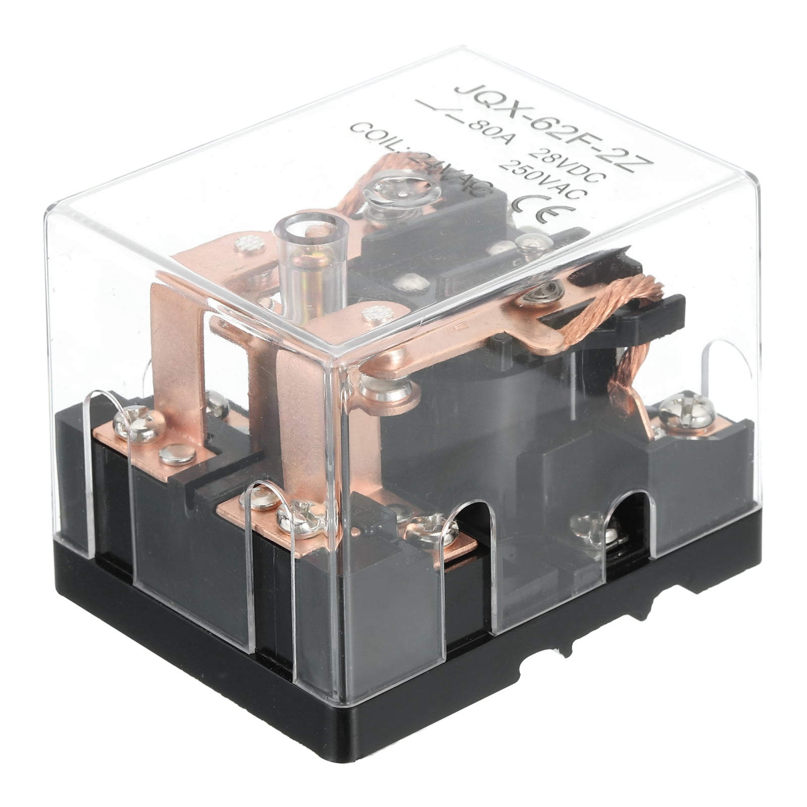 AC24V 80A Electromagnetic Relay, High Power Relay DPDT 2NO 2NC 8 Terminals Din Rail Mounting