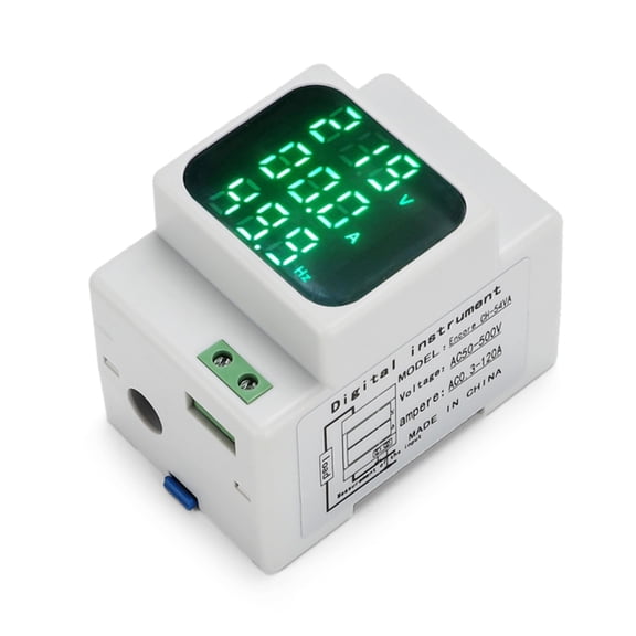 AC60-500V 1-100A Din Rail Voltmeter Ammeter Hertz Meter LED Digital Multimeter