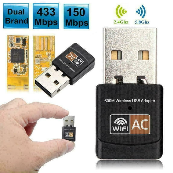 AC600 Mbps Dual Band 2.4/5Ghz Wireless USB Mini WiFi Network Adapter 802.11