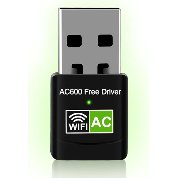 AC600 USB WiFi Adapter for Desktop PC, Driver Free Network Adapter for Laptop, 5G/2.4G Band High Speed Mini WiFi Dongle Stick, Compatible with Windows 11/10/8.1/8/7/XP/Vista