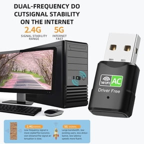 AC600 USB WiFi Adapter for Laptop & Desktop, 5G/2.4G Dual Band High Speed Wireless Network Dongle, Compact WiFi Stick, Plug & Play