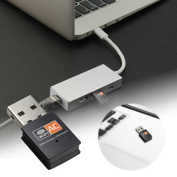 AC600M Band USB WiFi Adapter Mini 5G/2.4G Wireless Network Card with Chip for Laptops and Desktops