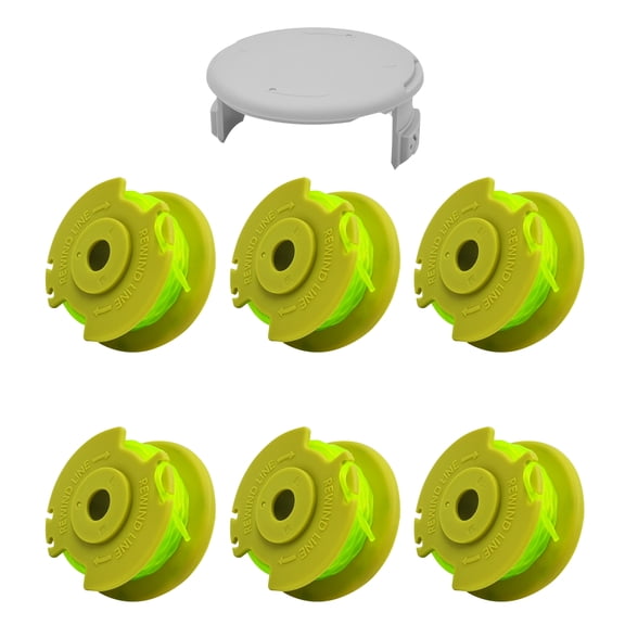 AC80RL3 String Trimmer Replacement Spool for Ryobi,11ft 0.080" Line Auto Feed Spool for Ryobi One+ Weed Trimmers 18V 24V 40V Cordless Trimmers(6 Spools + 1 Cap)