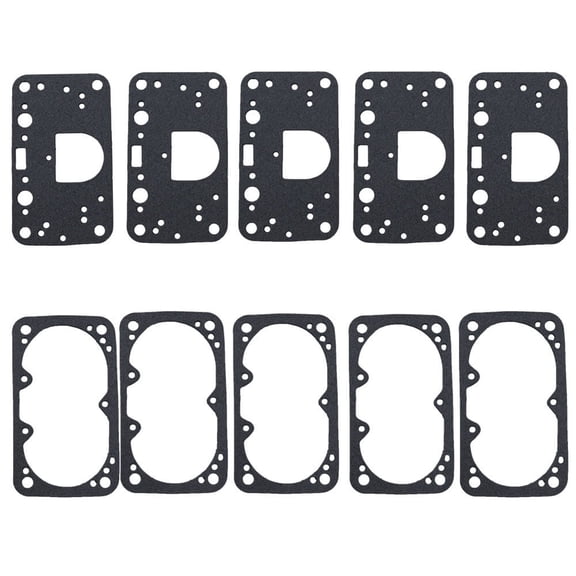ACA 10Pcs Carburetor Metering Block Bowl Gasket Kit for Holley QFT AED 390-1050 Double Pumper 2 Circuit Carburetors 2300 4150 4160 4500