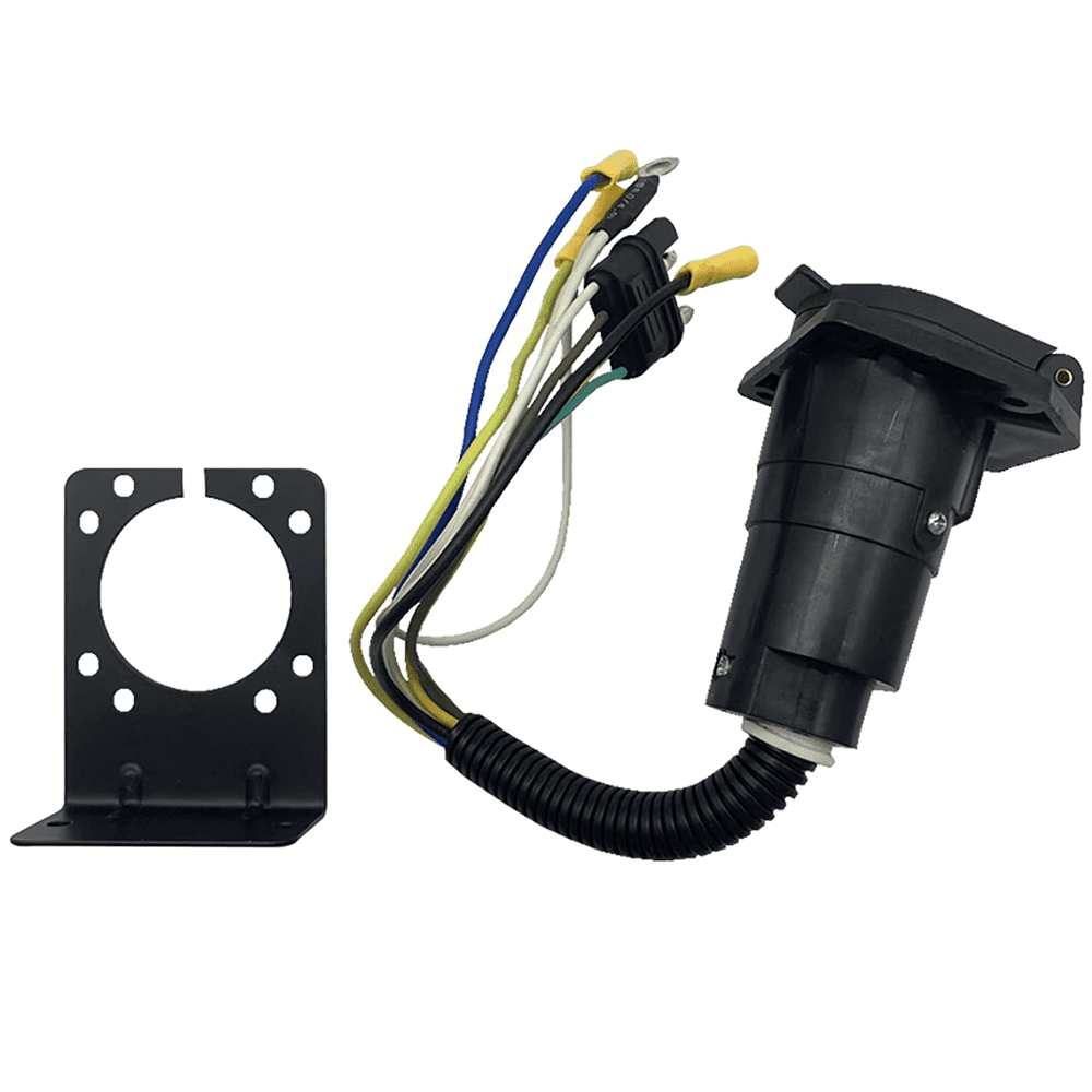 ACA 4 Pin to 7 Pin Trailer Adapter with Mounting Bracket 4 Way Flat to