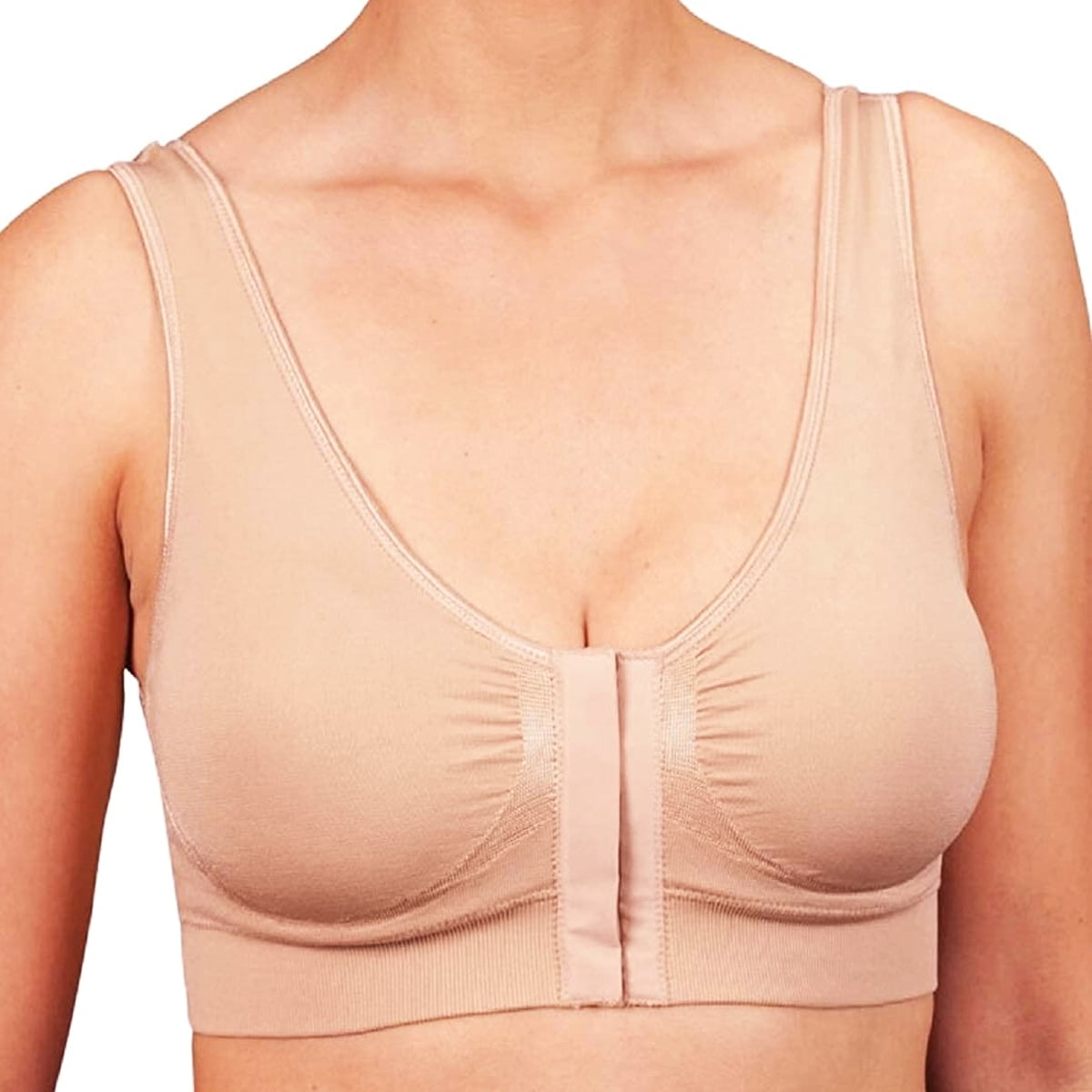 ACA - Miracle Bamboo Comfort Bra Lift Support Wireless Front  Closure, Nude