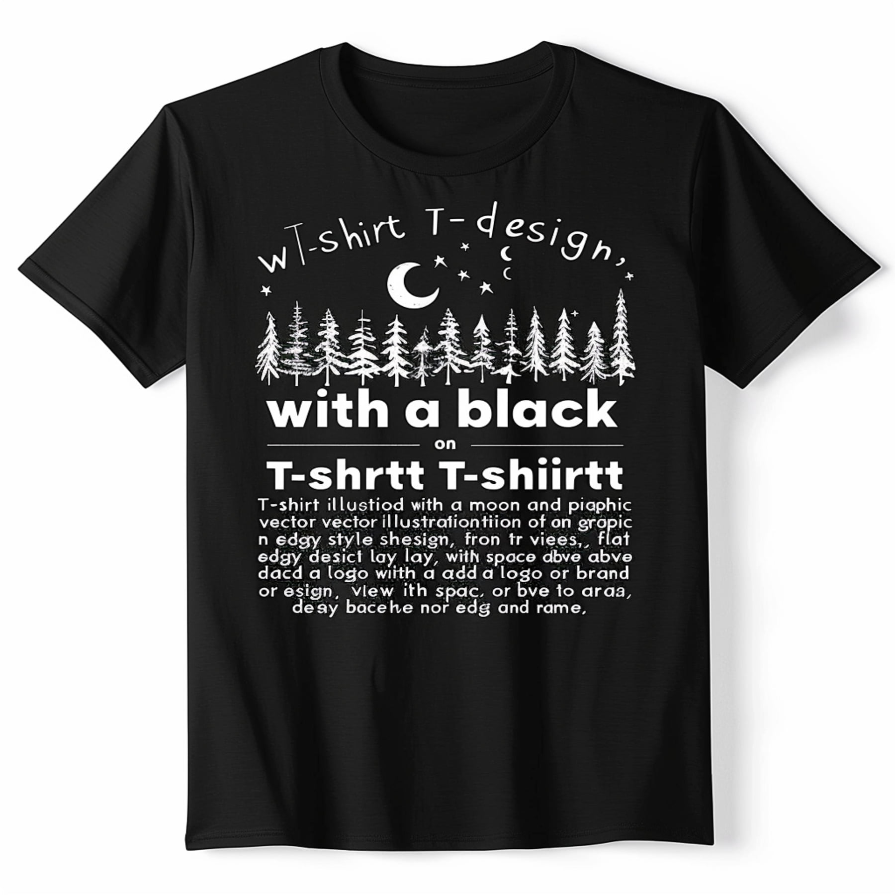 ACAB Moon and Pine Trees TShirt Edgy Style Design Black Tee - Walmart.com