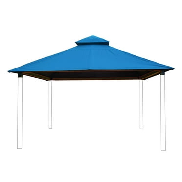 ACACIA AGOK12- CARIBBEAN BLUE 12 sq. ft. Gazebo Roof Framing & Mounting Kit with Caribbean Blue Outdura Canopy