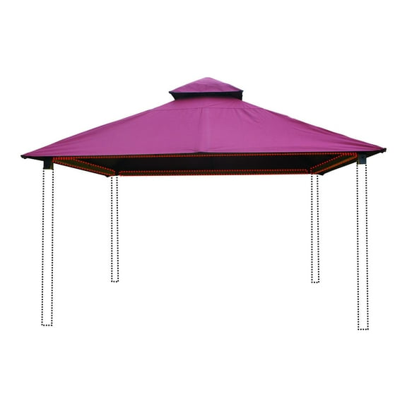 ACACIA AGK12-SD MAROON 12 sq. ft. Gazebo Roof Framing & Mounting Kit with Maroon Sundura Canopy