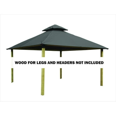 ACACIA 14 ft. sq.  Gazebo Roof Framing and Mounting Kit Storm Gray