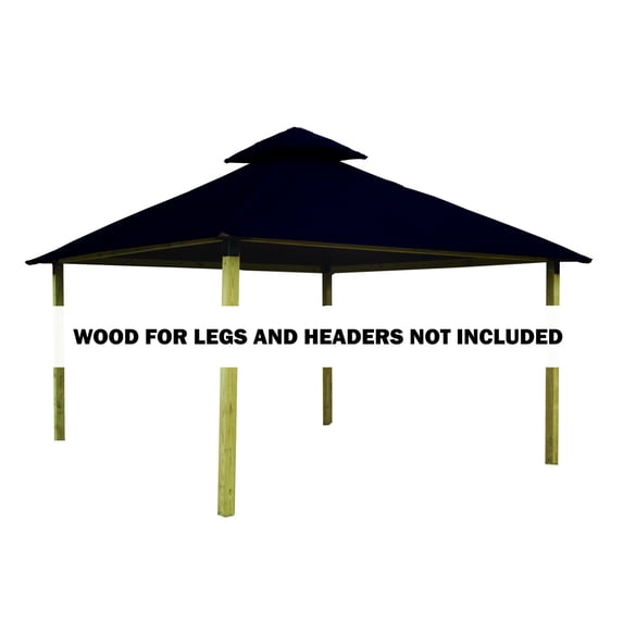 ACACIA AGOK14- CAPTAIN NAVY 14 sq. ft. Gazebo Roof Framing & Mounting Kit with Captain Navy Outdura Canopy