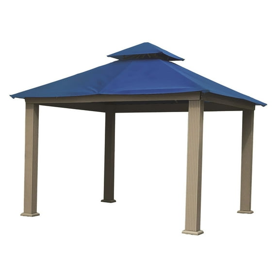 ACACIA 14' x 14' Aluminum Frame with SunDura Soft Top Gazebo in Cobalt Blue