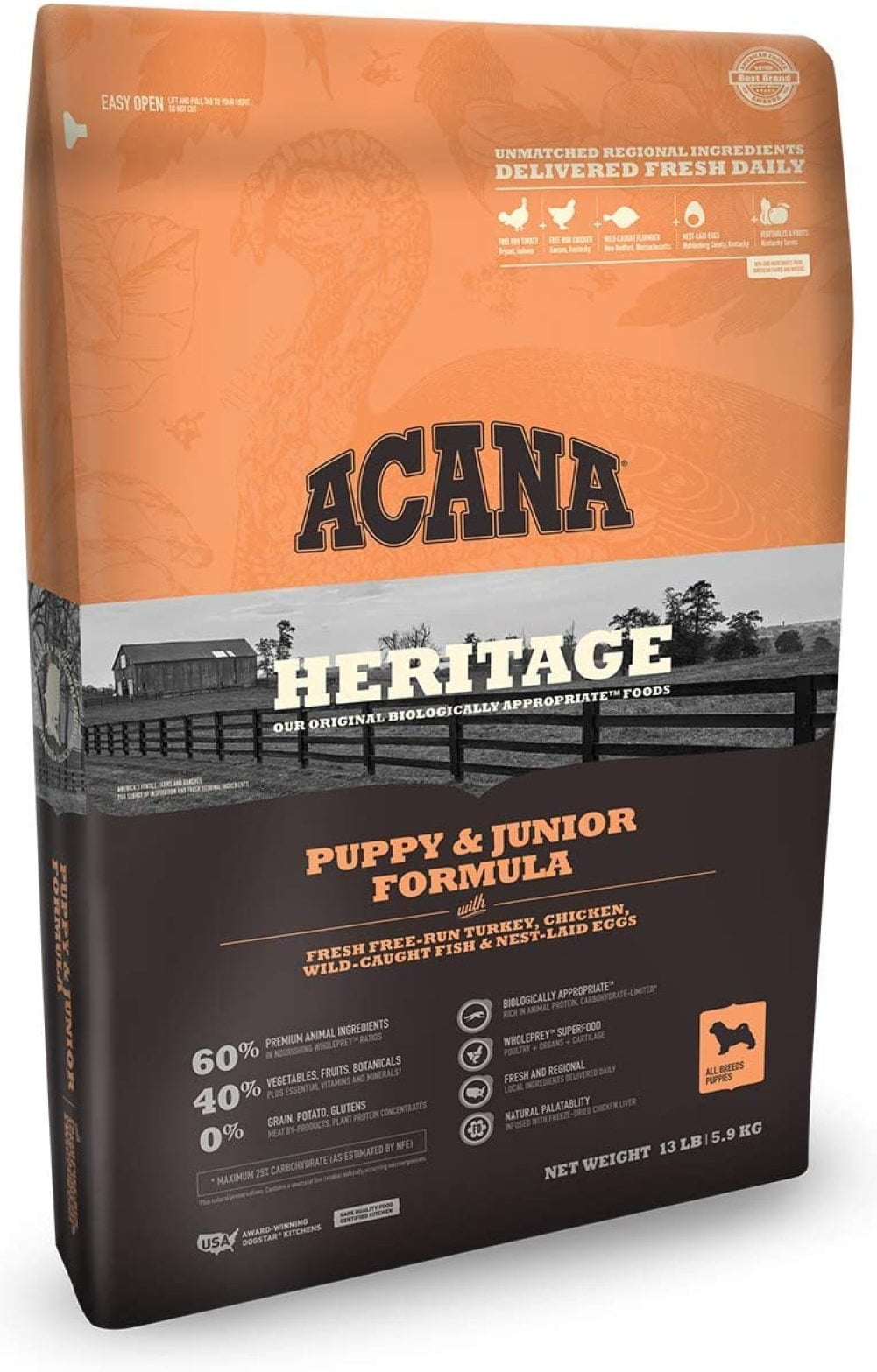ACANA Heritage Puppy Junior Dry Dog Food 13 lb Liberia Ubuy