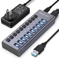 thumbnail image 1 of ACASIS 10-Port Powered USB 3.2 Hub 10Gbps Super Speed Hub with 48W Adapter & Aluminum Housing for PC, Laptop, Printer, Camera, 1 of 9