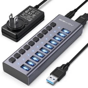 ACASIS 10-Port Powered USB 3.2 Hub 10Gbps Super Speed Hub with 48W Adapter & Aluminum Housing for PC, Laptop, Printer, Camera