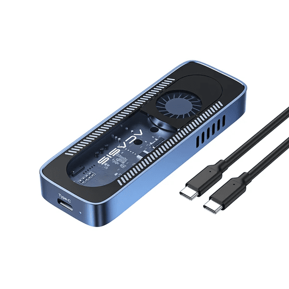 ACASIS 10Gbps Built In Fan USB 3.1 M.2 2230/42/60/80 NVME SSD Case – Active Cooling Aluminum Shell for Steam Deck/PC, 10Gbps USB 3.2 Speed, Translucent Geek Design, Up to 8TB