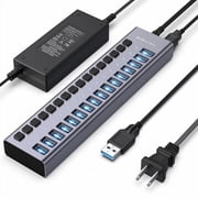 ACASIS 16 Ports 90W USB 3.0 Hub, Aluminum Housing, Individual Switches, 12V/7.5A Adapter, 5Gbps Speed