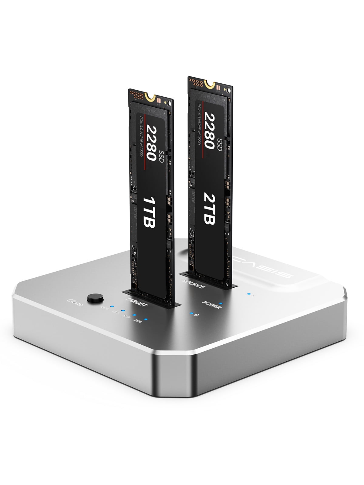 ACASIS M.2 Duplicator Dual-Bay Offline Clone,USB C to NVME Docking Station M.2 Reader Tool-Free 20Gbps,USB3.2 Gen 2X2 to SSD cloner for M2 SSD M Key Hard Drives