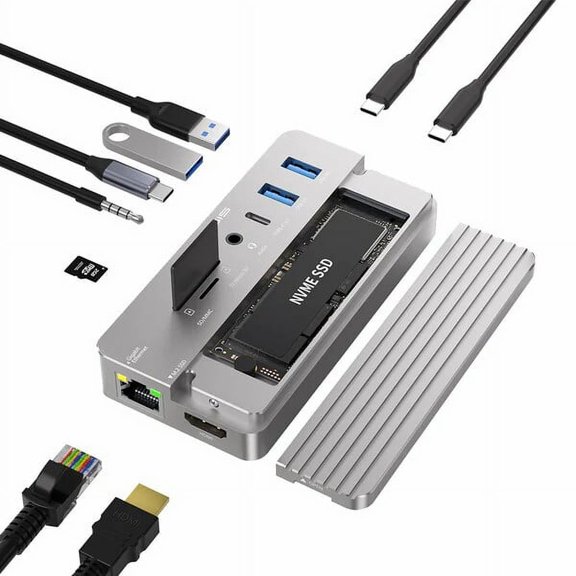 ACASIS Swappable High-Speed SSD Storage & 10-In-1 Hub, Docking Station, NVMe SSD Enclosure, CM073