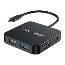 ACASIS USB-C Hub 6-in-1 Multi-Port Adapter with 4K HDMI, 100W Power Supply | 3 USB-A 3.0 Ports | 1 USB-C Hub 3.0，for MacBook Pro/Air, XPS, Laptops and USB C Devices, Dongle