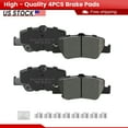 thumbnail image 1 of ACB ZONE 4 x Rear Ceramic Brake Pads with Hardware for 2009 2010 2011 2012 Toyota Corolla (S-1572), 1 of 7