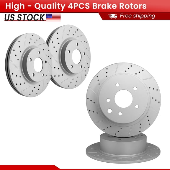 ACB ZONE 4PCS Front Rear Brake Rotors Set, Drilled & Slotted Disc Rotors Kit for 2013-2021 Nissan Altima