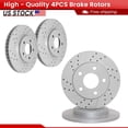 thumbnail image 1 of ACB ZONE 4PCS Front Rear Brake Rotors Set, Drilled & Slotted Disc Rotors Kit for Chevrolet Impala Limited 2014-2016 Impala 2011-2013, 1 of 7