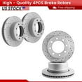thumbnail image 1 of ACB ZONE 4PCS Front Rear Brake Rotors Set, Drilled & Slotted Disc Rotors Kit for Dodge Ram 2500 Ram 3500 Ram 2500 Ram 3500, 1 of 7