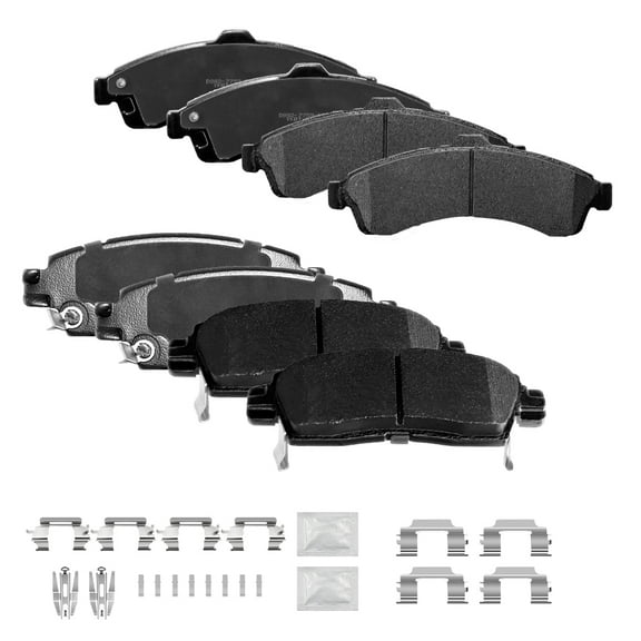 ACB ZONE 8PCS Ceramic Brake Pads(D882+D883) for Isuzu Ascender Buick Rainier Chevrolet SSR Trailblazer EXT GMC Envoy XL XUV Saab 9-7x Oldsmobile Bravada, Front and Rear