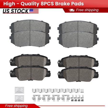 ACB ZONE 8PCS Front and Rear Ceramic Brake Pads with Hardware for 2019 2020 2021 2022 2023 Mazda CX-5 (P-1258, P-1846)