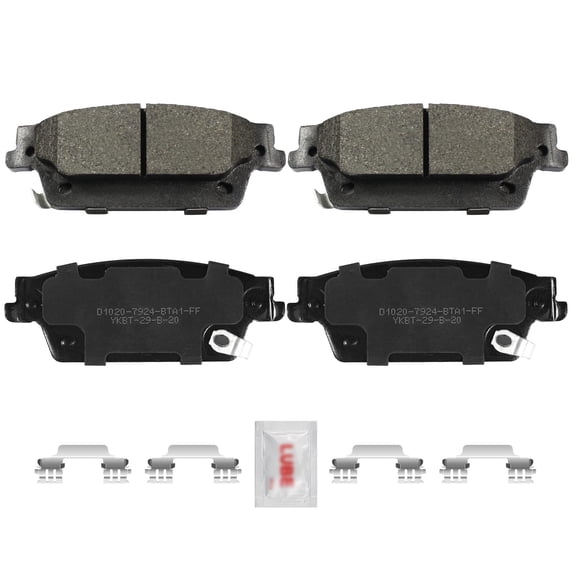 ACB ZONE Brake Pads Rear Set Ceramic Disc w/Hardware DS1020 Replacement for 2005 2006 2007 2008 2009 2010 2011 Cadillac Sts 2004-2009 Srx 2006-2007 Cts