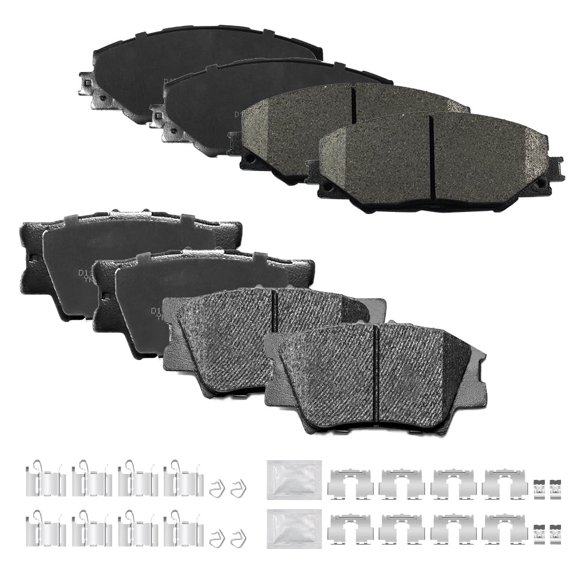 ACB ZONE Ceramic Brake Pads, Front & Rear, 8-Piece Set(D1211+D1212)