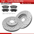thumbnail image 1 of ACB ZONE Front Brake Kits for 2011-2016 Chevrolet Cruze 2012-2017 Sonic, Drilled Slotted Disc Brake Rotors and Ceramic Brake Pads, 1 of 7